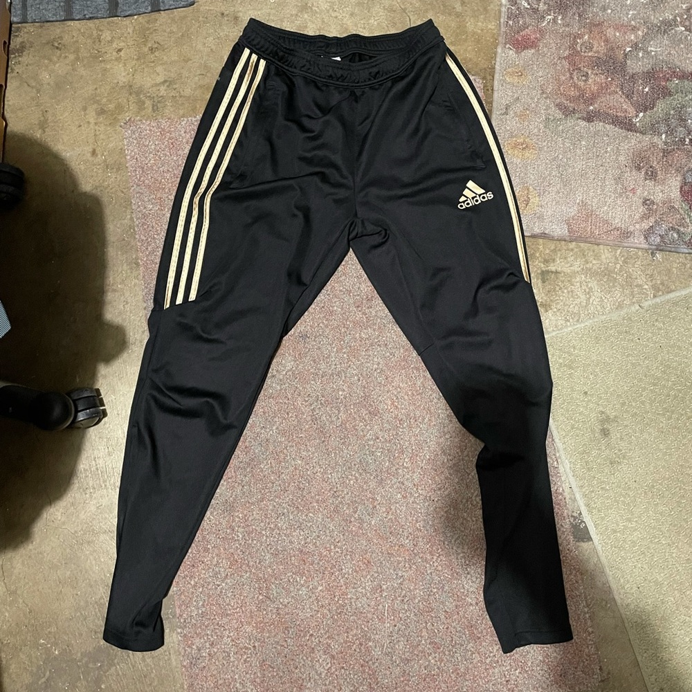 adidas blaxk & gold joggers
